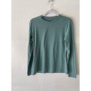 Nobull Shirt Womens Small Green Long Sleeve Crew Neck Tee Top